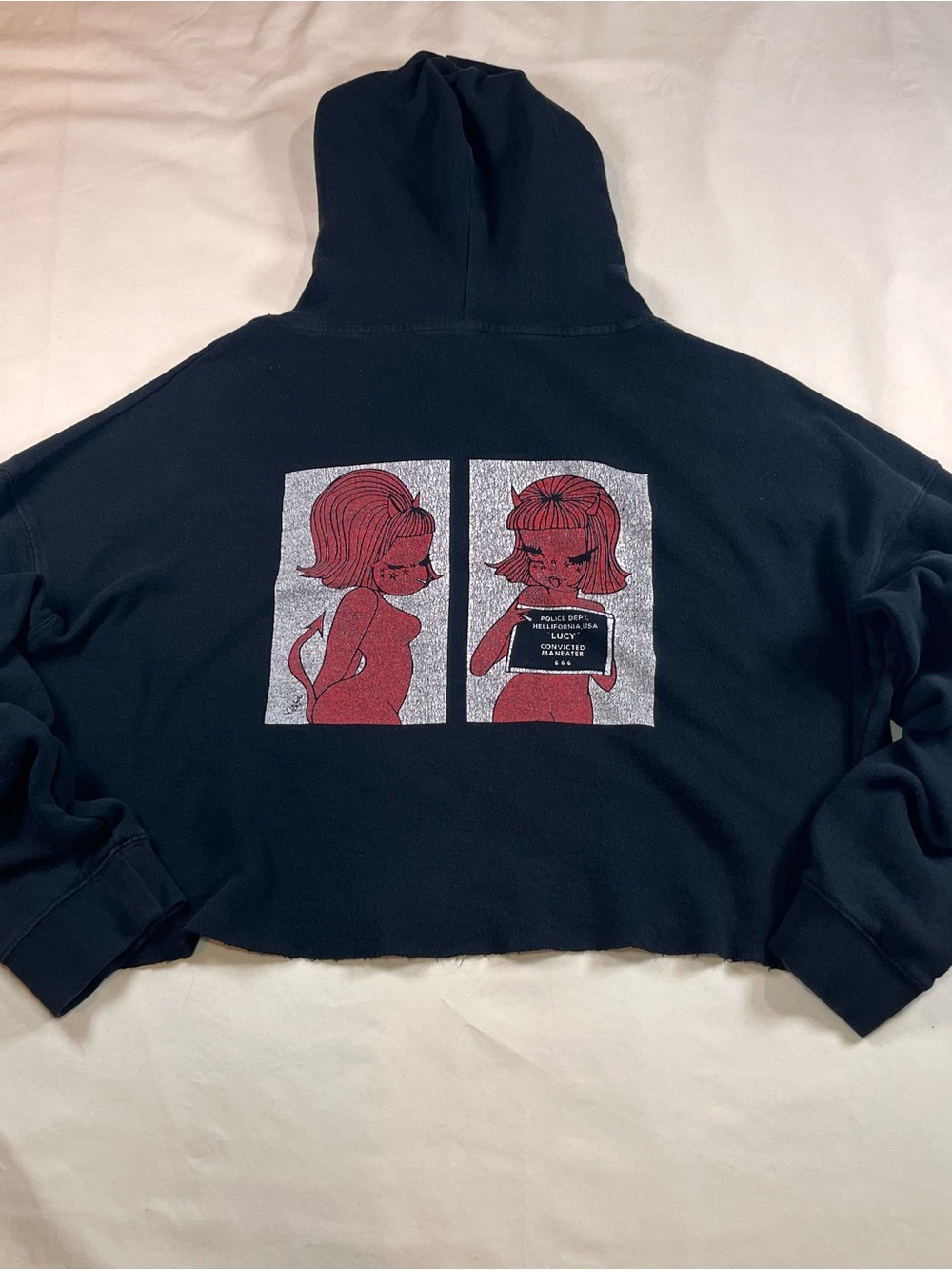 🖤 VALFRÉ “LUCY CONVICTED MANEATER” CROPPED HOODIE 🖤